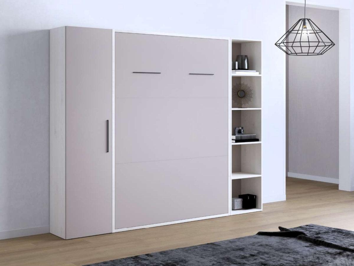 BASIC - Cama Abatible Basic Vertical con Estantes