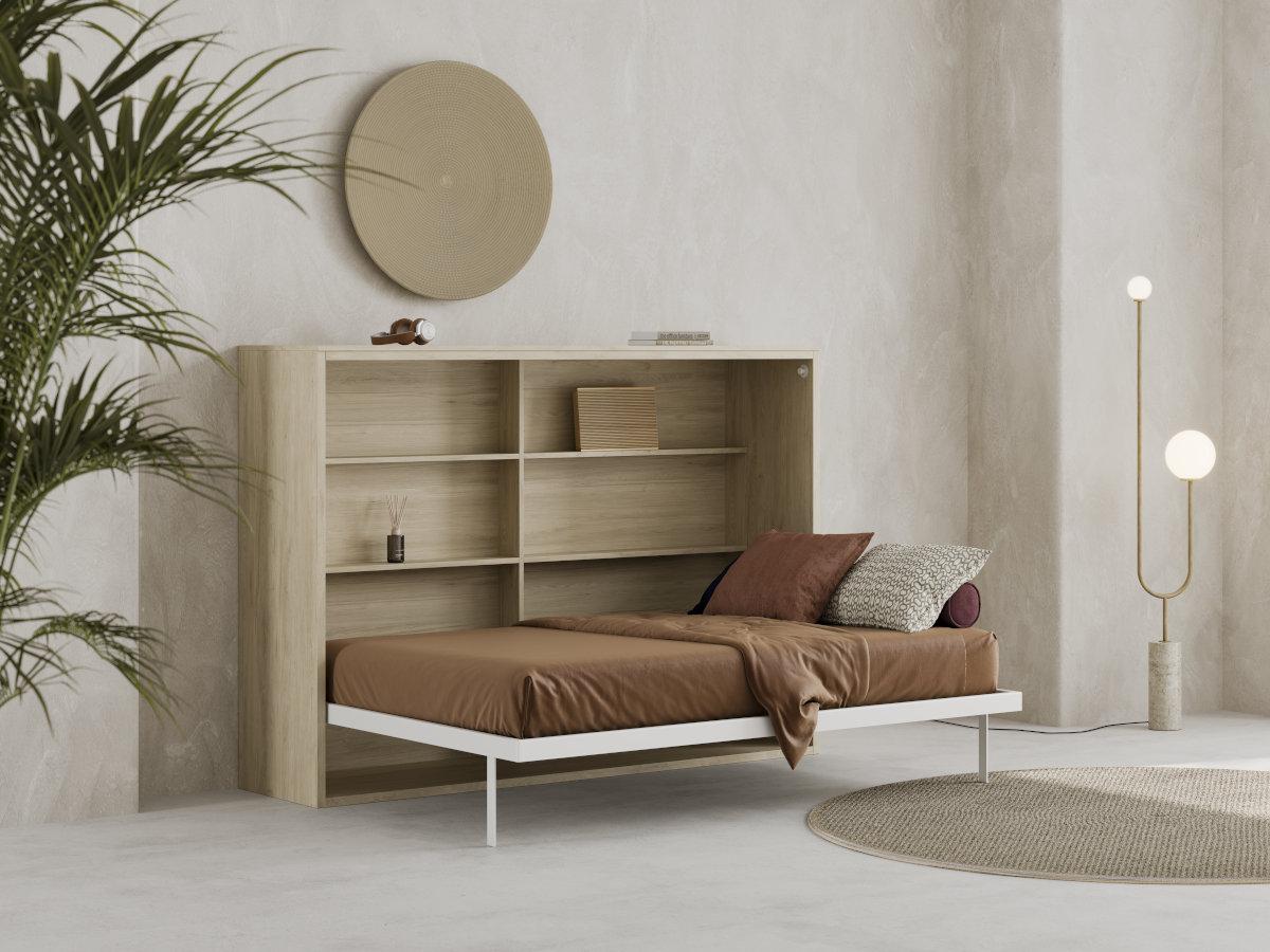 SINCRO - Cama Abatible Sincro Horizontal con Estantes Interiores