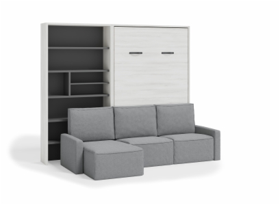 Miniatura 1 del producto BASIC-Cama litera vertical abatible con sofa y estanteria